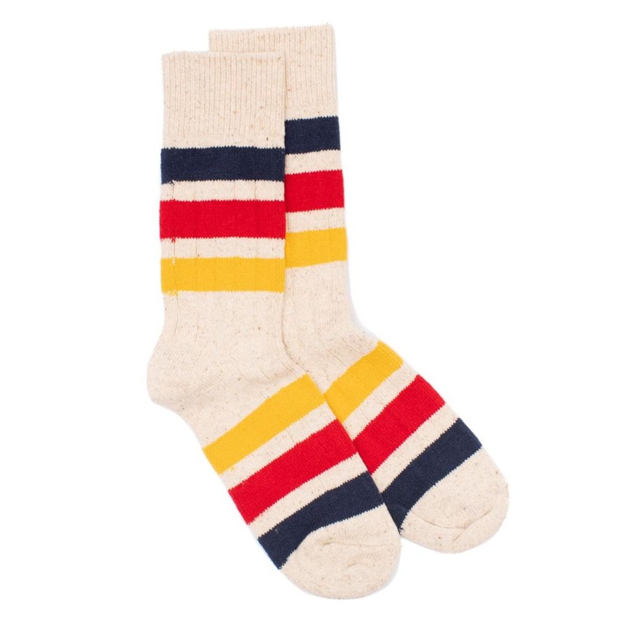 Accessories Rototo Rototo | Rototo Park Stripe Socks Ivory