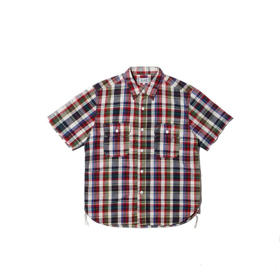 Clothing Jelado Shirts | Jelado Unionworkers S/S Check Shirt Navy