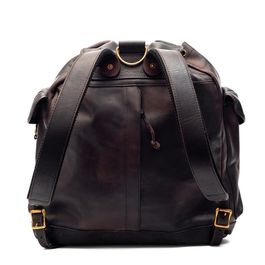 Accessories Vasco Vasco | Vasco Leather Army Rucksack Black