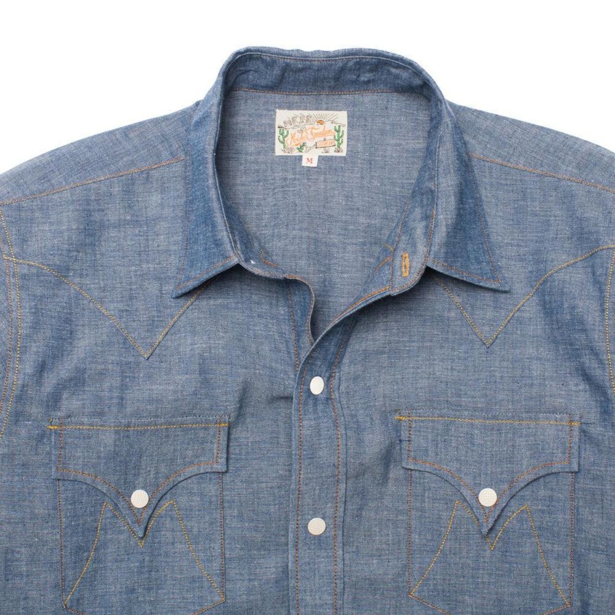 Clothing Mister Freedom Shirts | Mister Freedom Dude Rancher Western Shirt 5Oz Chambray