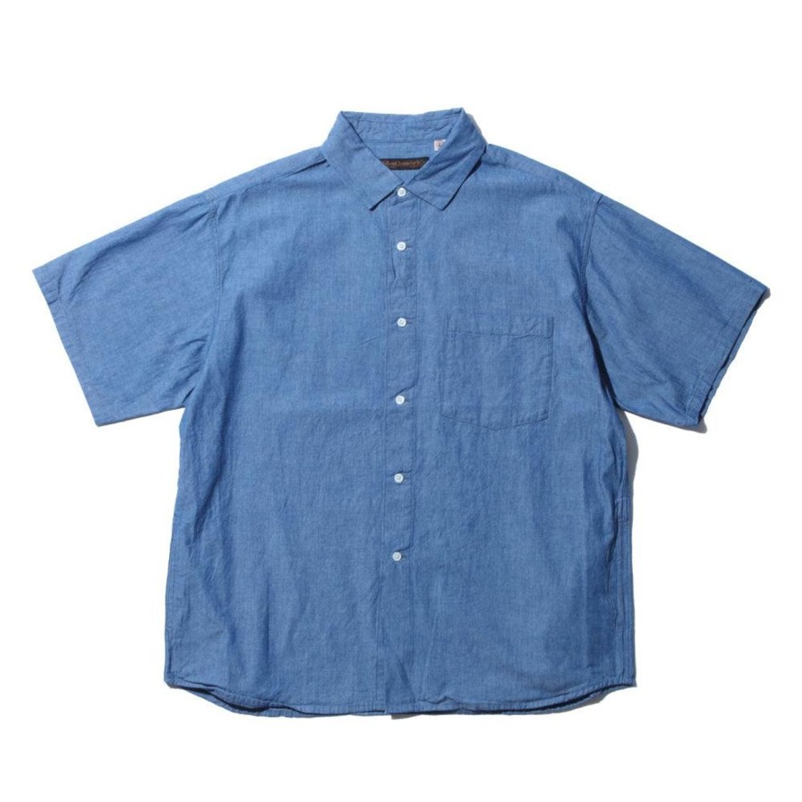 Clothing Full Count Shirts | Full Count Relax S/S Chambray Shirt Indigo