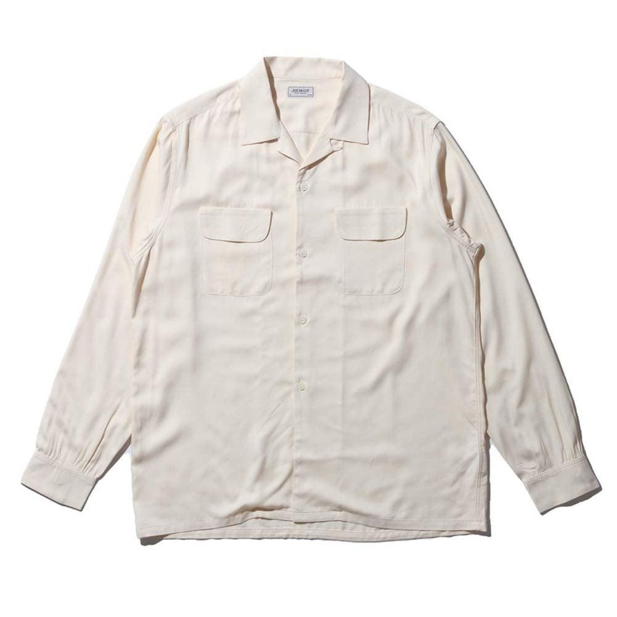 Clothing The Real McCoy's Shirts | The Real Mccoy'S Open Collar Rayon Shirt Ecru