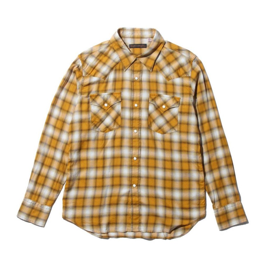 Clothing Full Count Shirts | Full Count Check Western Shirt Mustard