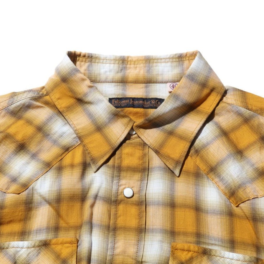 Clothing Full Count Shirts | Full Count Check Western Shirt Mustard