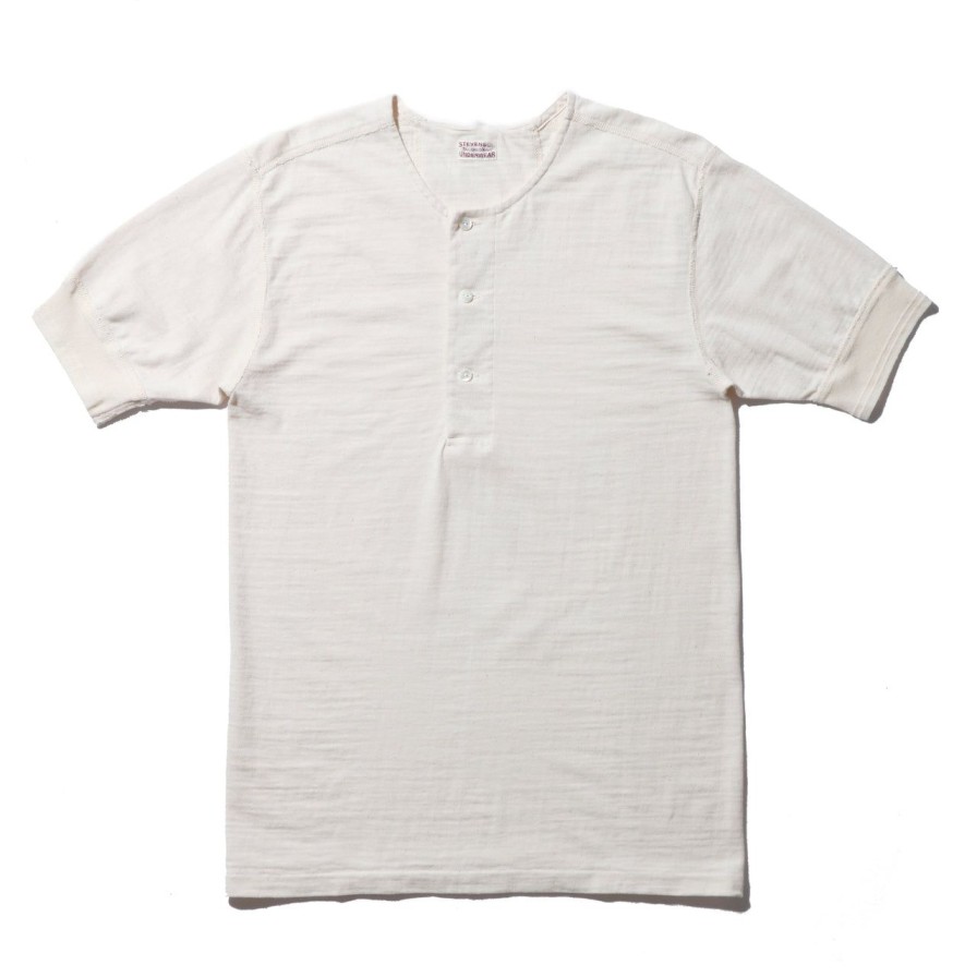 Clothing Stevenson Overall T-Shirts & Undershirts | Stevenson Overall S/S Loopwheel Henley Oatmeal