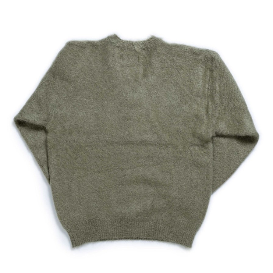 Clothing The Real McCoy's Knitwear | The Real Mccoy'S Joe Mccoy V-Neck Mohair Sweater Mint