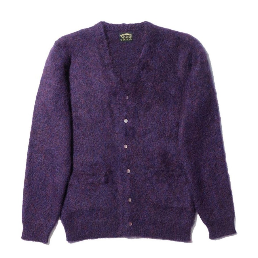 Clothing Jelado Knitwear | Jelado 'Cobain' Mohair Cardigan Purple