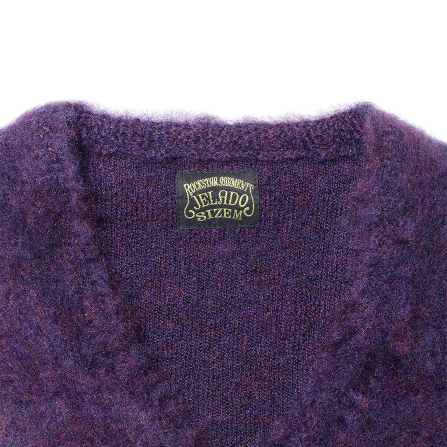 Clothing Jelado Knitwear | Jelado 'Cobain' Mohair Cardigan Purple