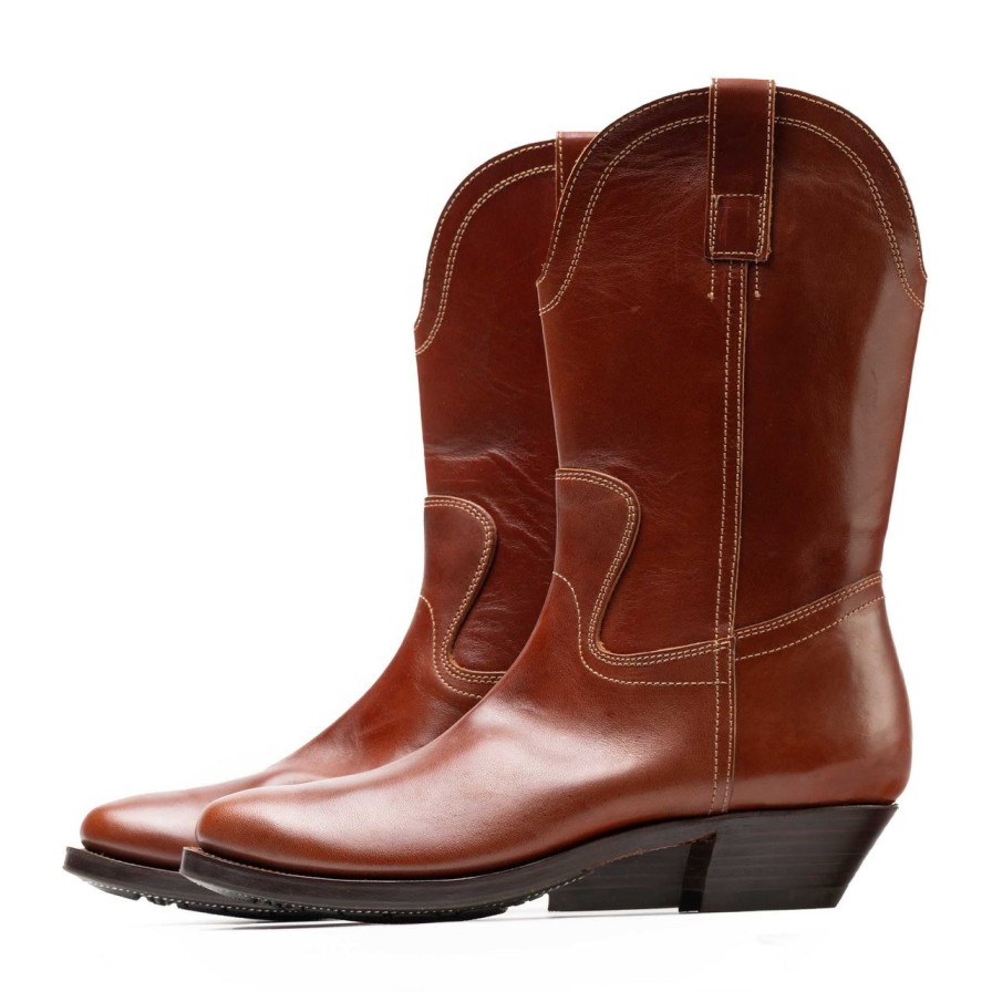 Clothing Clinch by Brass Tokyo Clinch | Clinch Cowboy Boots Horsehide Brown