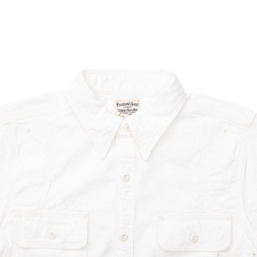 Clothing Pherrow's Shirts | Pherrow'S 770Ws Chambray Shirt White