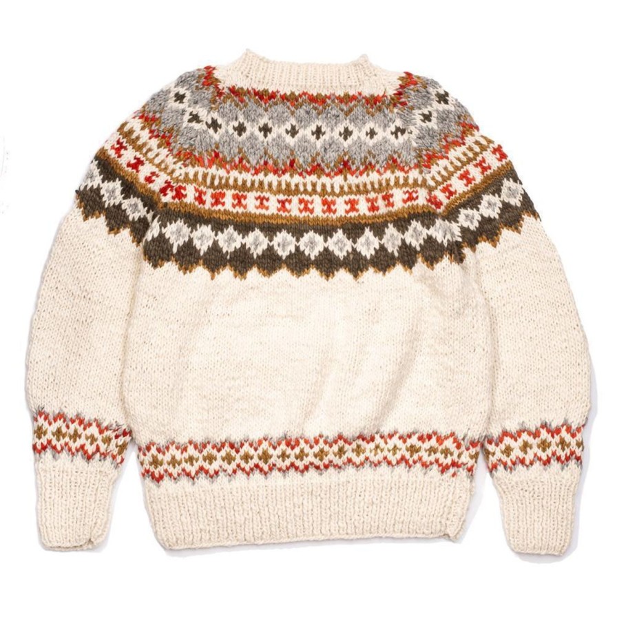 Clothing Chamula Knitwear | Chamula Fair Isle #3 Pullover Sweater Ivory