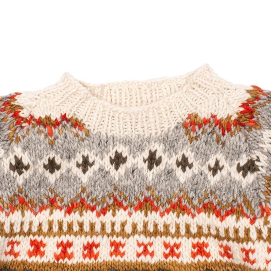 Clothing Chamula Knitwear | Chamula Fair Isle #3 Pullover Sweater Ivory