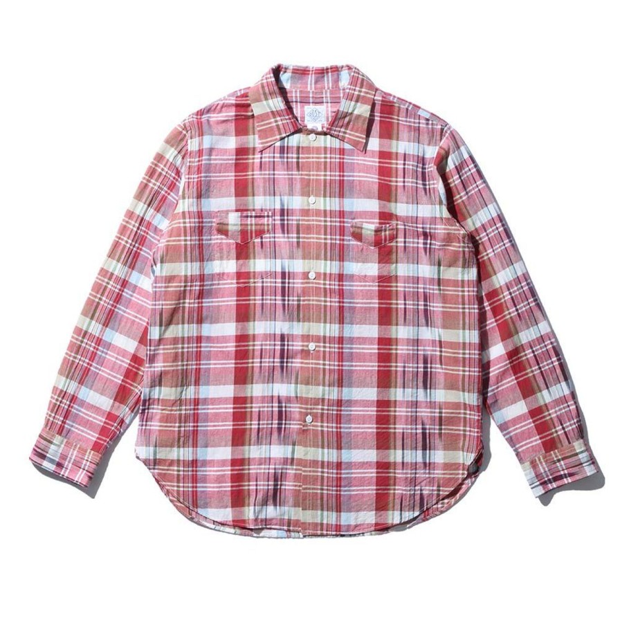 Clothing Post Overalls Shirts | Post Overalls Neutra 3 Madras Shirt Red