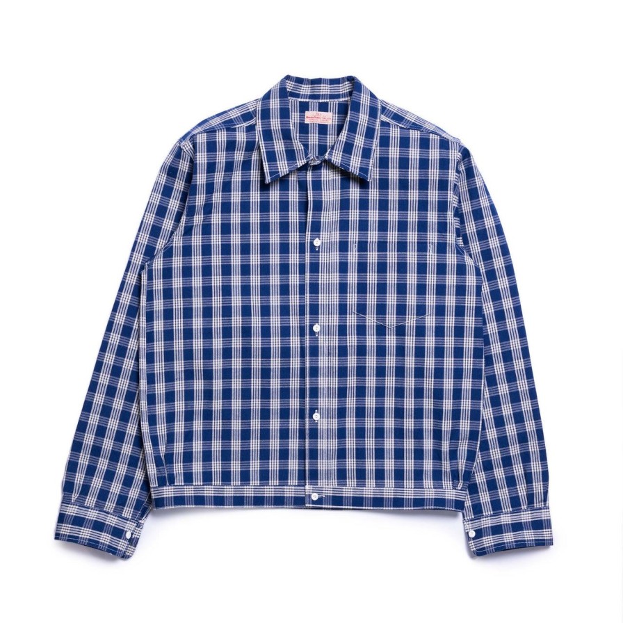 Clothing Sun Surf Shirts | Sun Surf By Union Supply Palaka Check Shirt Navy