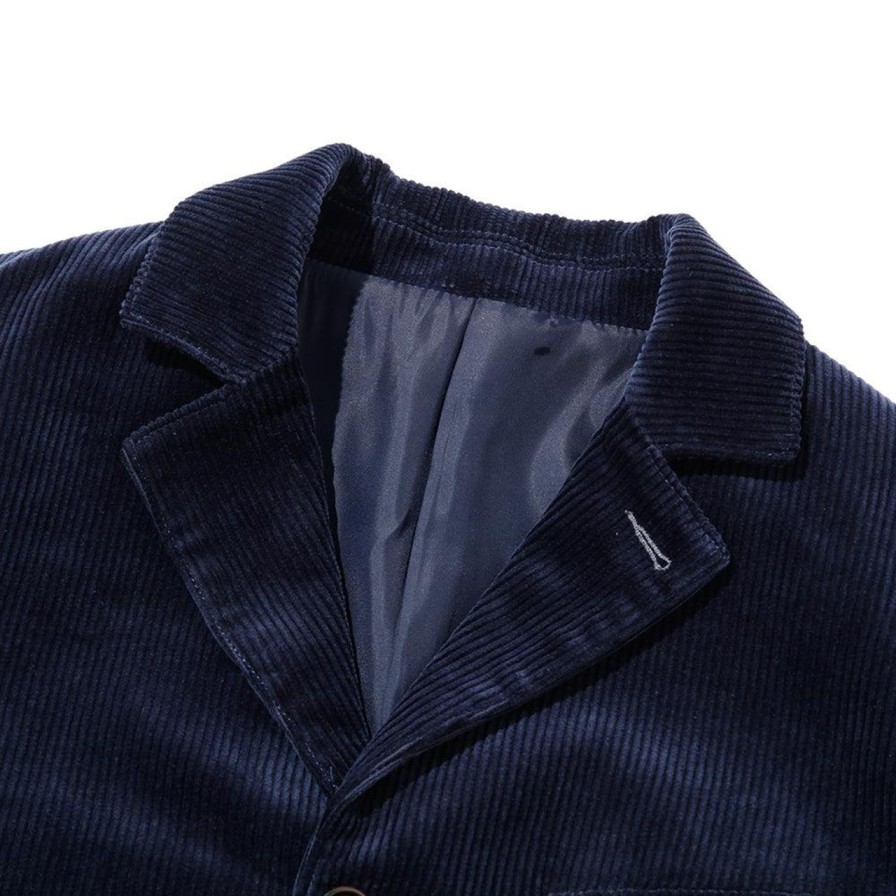 Clothing Pherrow's Jackets And Coats | Pherrow'S 22W-Pwsc1 Corduroy Jacket Navy