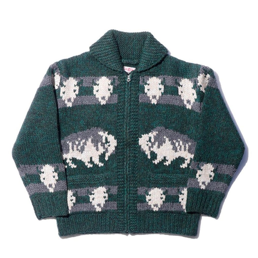 Clothing Jelado Knitwear | Jelado Cowichan Cardigan Green