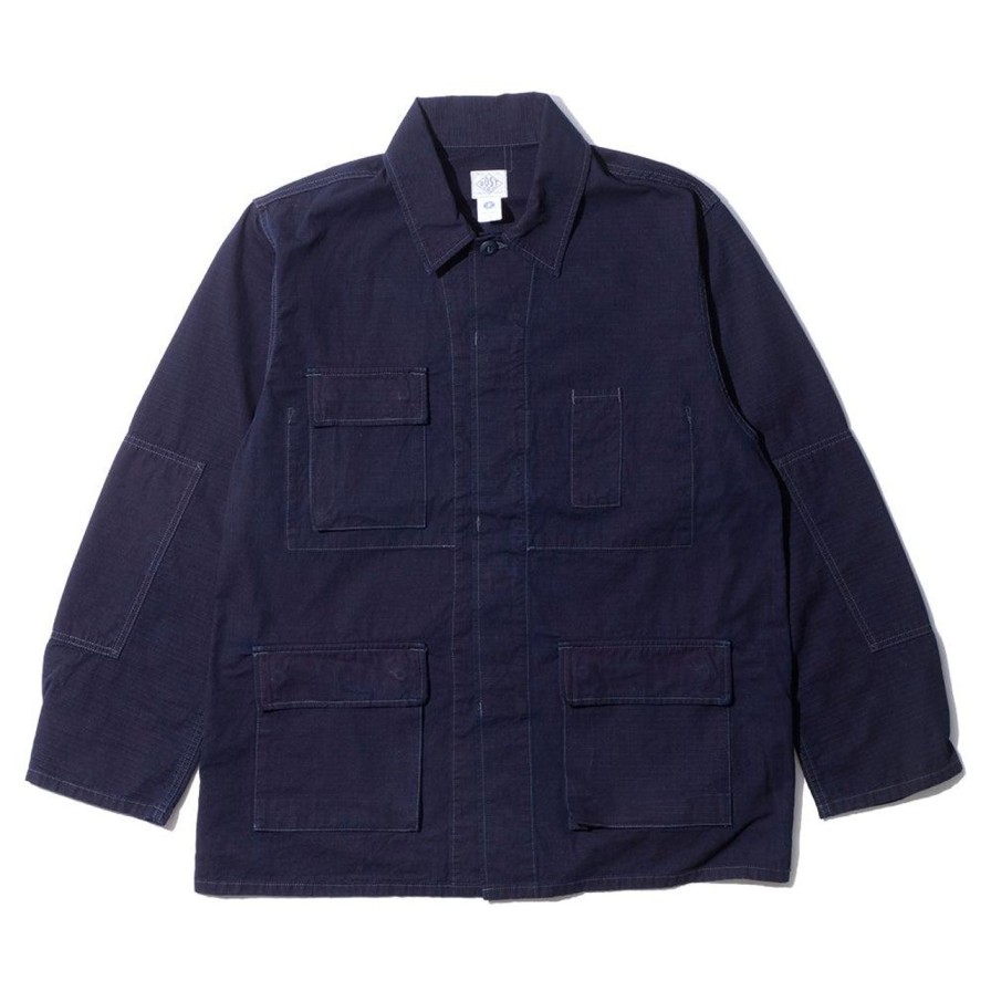 Clothing Post Overalls Jackets And Coats | Post Overalls Bdu-R Cotton Ripstop Jacket Indigo