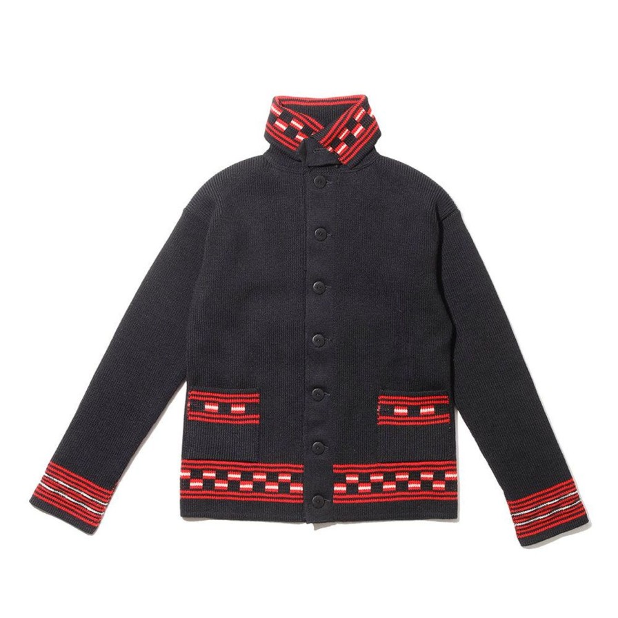 Clothing Warehouse & Co x John Gluckow Knitwear | Warehouse & Co. X John Gluckow 1920 'The Bradley' Cardigan Black