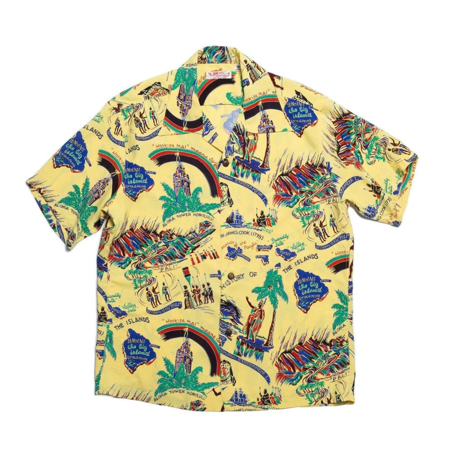 Clothing Sun Surf Hawaiian Shirt | Sun Surf History Of The Islands Hawaiian Shirt Yellow