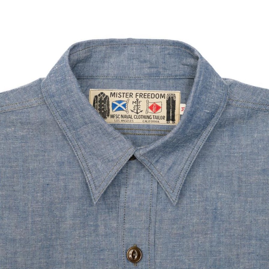 Clothing Mister Freedom Shirts | Mister Freedom Snipes Shirt Chambray Blue