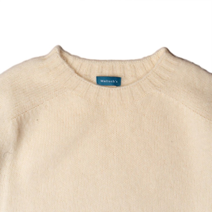 Clothing Malloch's x Clutch Cafe Knitwear | Malloch'S For Clutch Cafe Kelso Brushed Shetland Cream