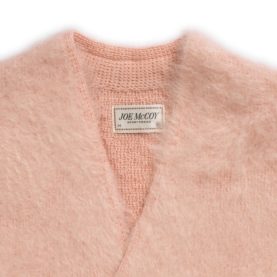 Clothing The Real McCoy's Knitwear | The Real Mccoy'S Joe Mccoy Mohair Cardigan Flamingo