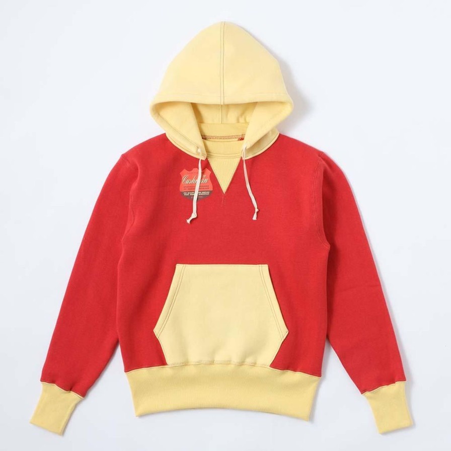 Clothing Cushman Sweatshirts & Hoodies | Cushman Lot. 26349 After Hood Parka Red X Mustard