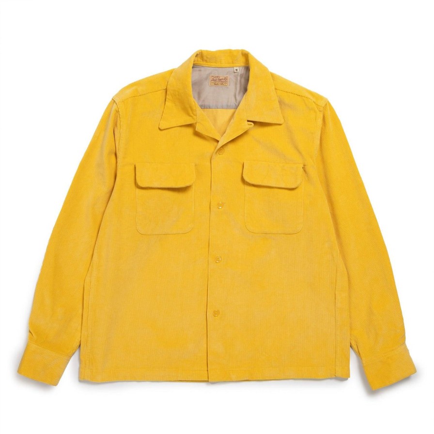 Clothing Style Eyes Shirts | Style Eyes Solid Model Corduroy Sports Shirt Yellow