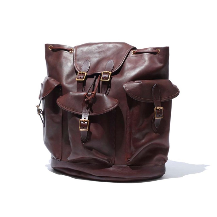 Accessories Vasco Vasco | Vasco Leather Army Rucksack Brown