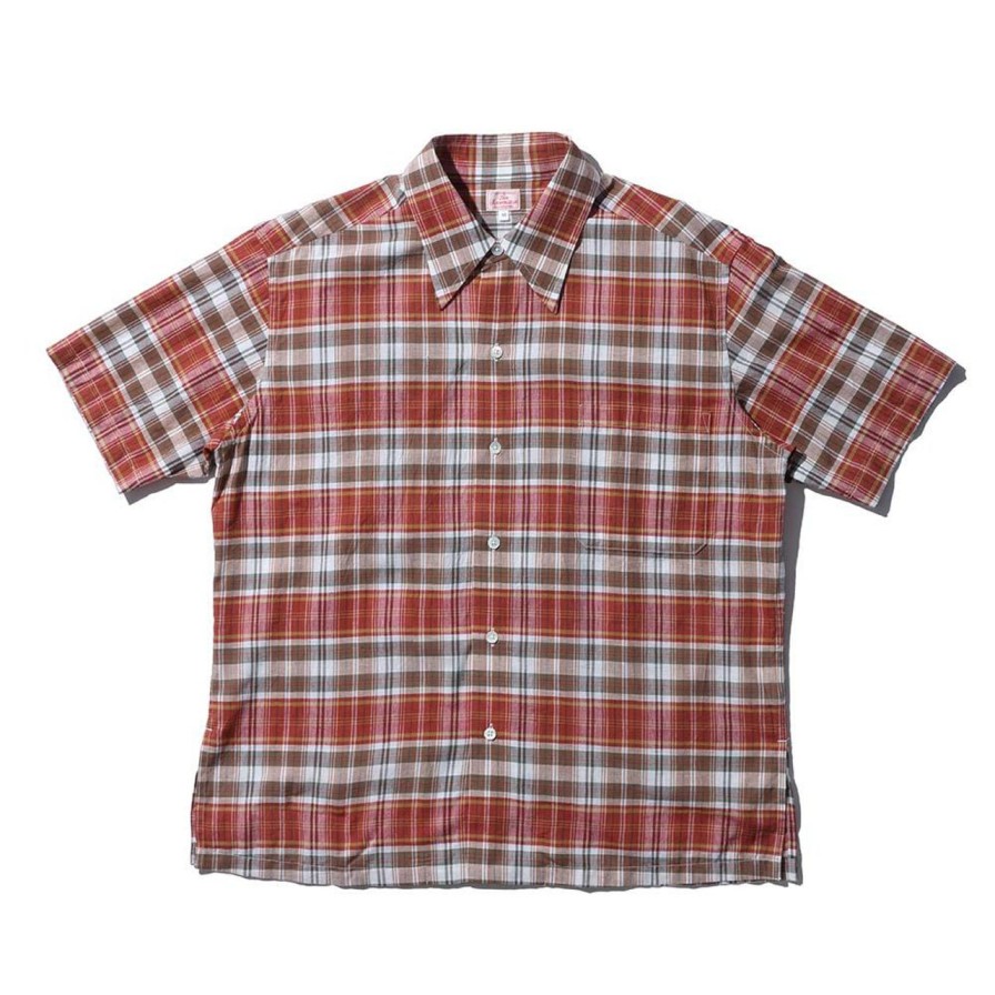 Clothing Anatomica Shirts | Der Sammler Kamp Collar Shirt Madras Check Red