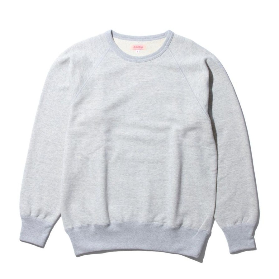 Clothing The Real McCoy's Sweatshirts & Hoodies | The Real Mccoy'S 9.Oz Loopwheel Raglan Sleeve Sweatshirt Ash Grey