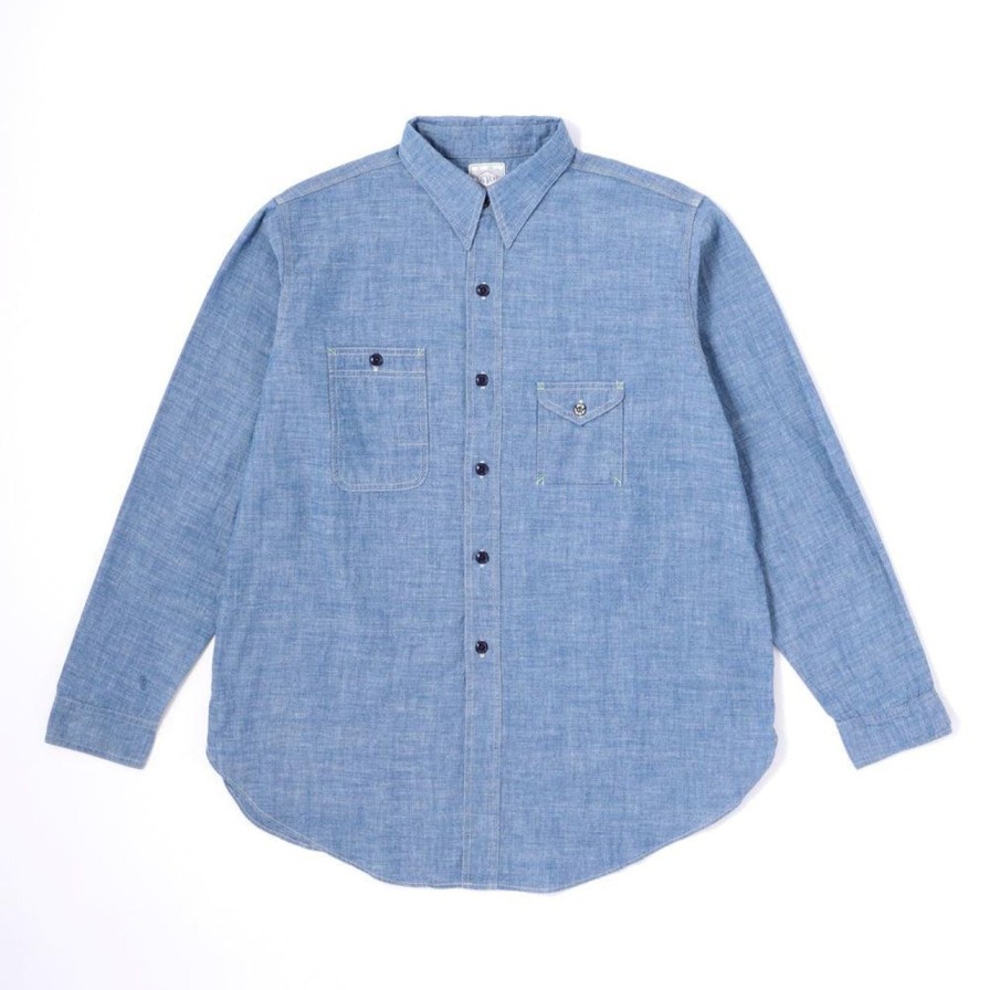 Clothing Anatomica x Big Yank Shirts | Anatomica X Big Yank 1935 Chambray Work Shirt Indigo