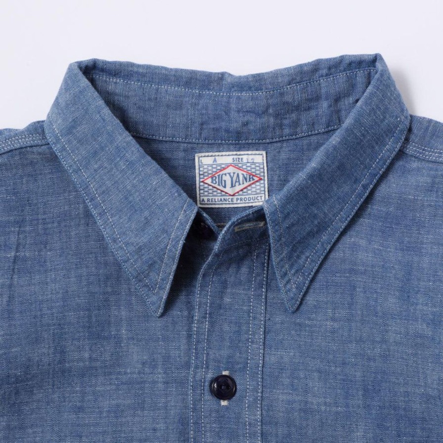 Clothing Anatomica x Big Yank Shirts | Anatomica X Big Yank 1935 Chambray Work Shirt Indigo