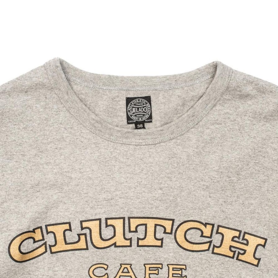 Clothing Jelado T-Shirts & Undershirts | Jelado Official Clutch Cafe Logo Tee Salt And Pepper