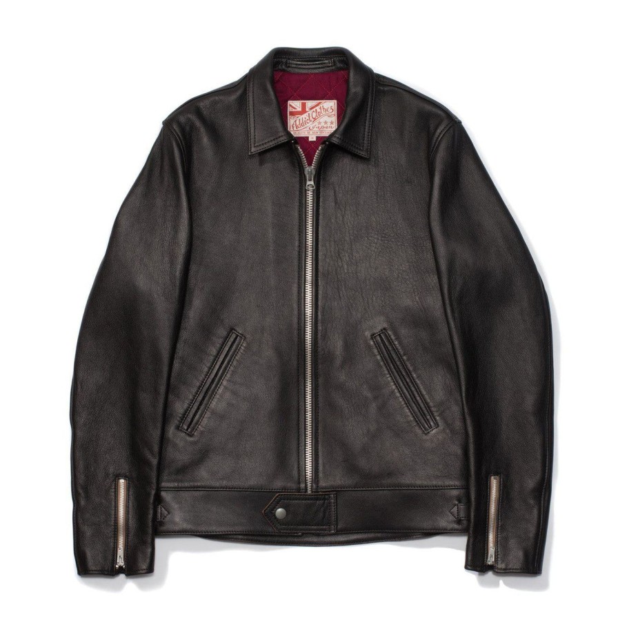 Clothing Addict Clothes Japan Leather Jackets | Addict Ad-01 Sheepskin Leather Jacket Black