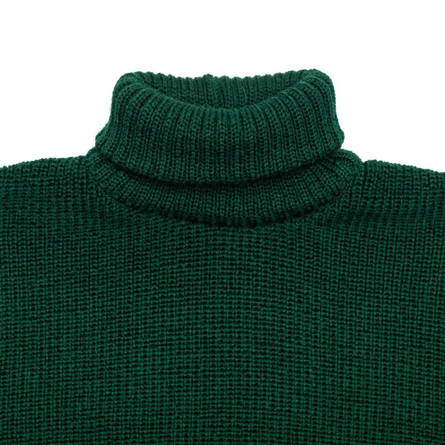 Clothing Heimat Knitwear | Heimat U-Boat Roll Neck Tannen Gruen