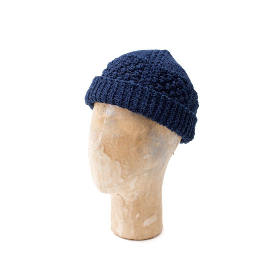 Clothing Allevol Knitwear | Allevol X Inverallan Cotton Beanie Indigo Dyed 21P