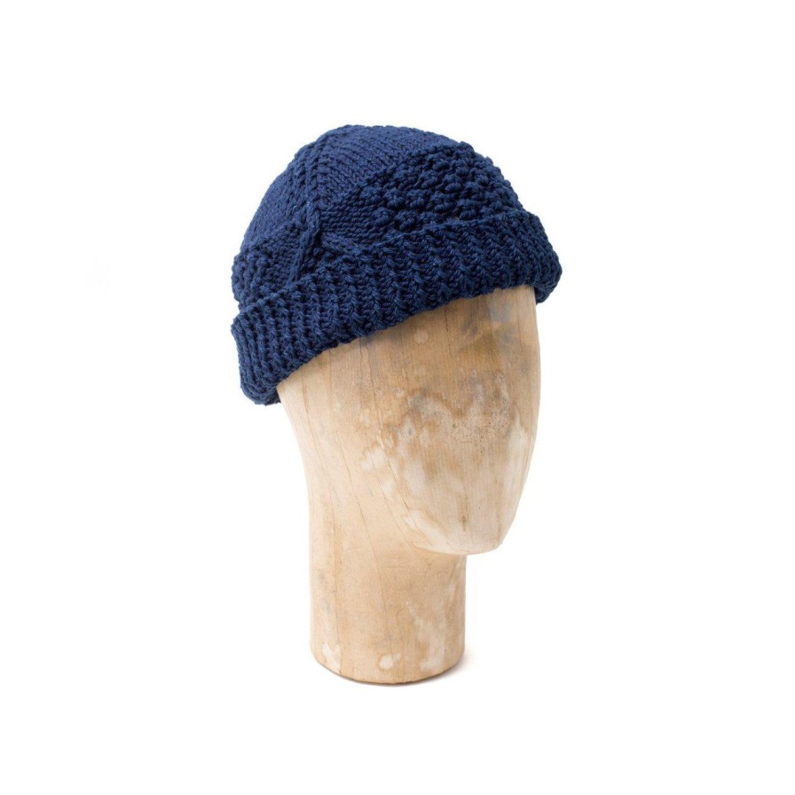 Clothing Allevol Knitwear | Allevol X Inverallan Cotton Beanie Indigo Dyed 21P