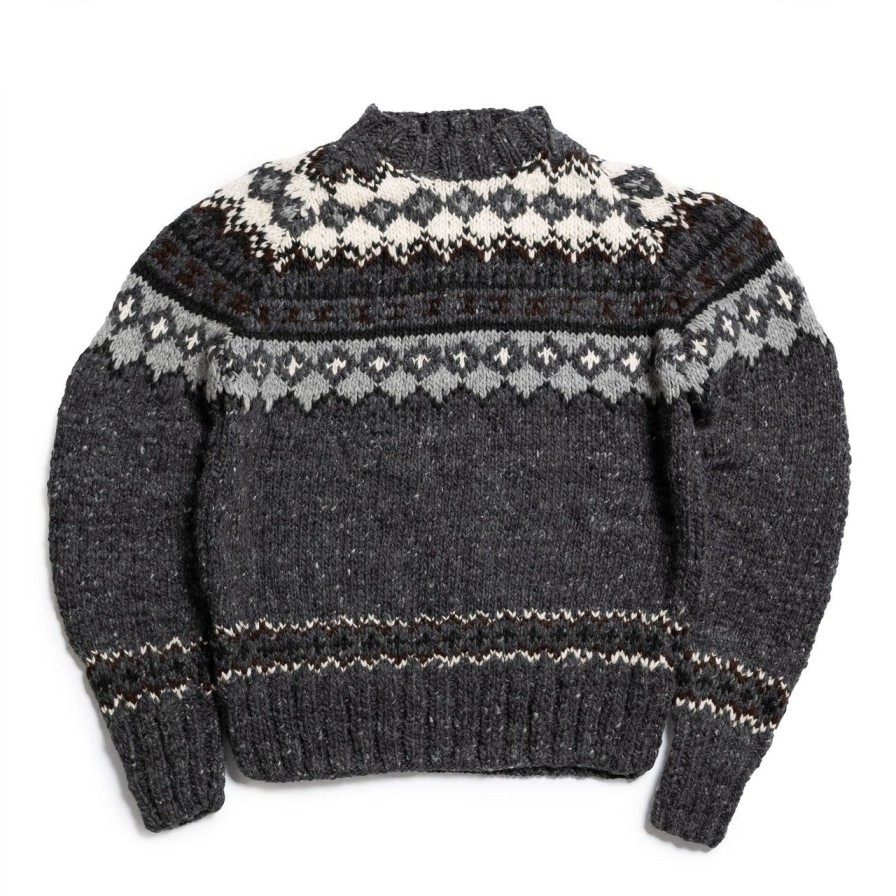 Clothing Chamula Knitwear | Chamula Fair Isle #3 Pullover Knit Ox Grey