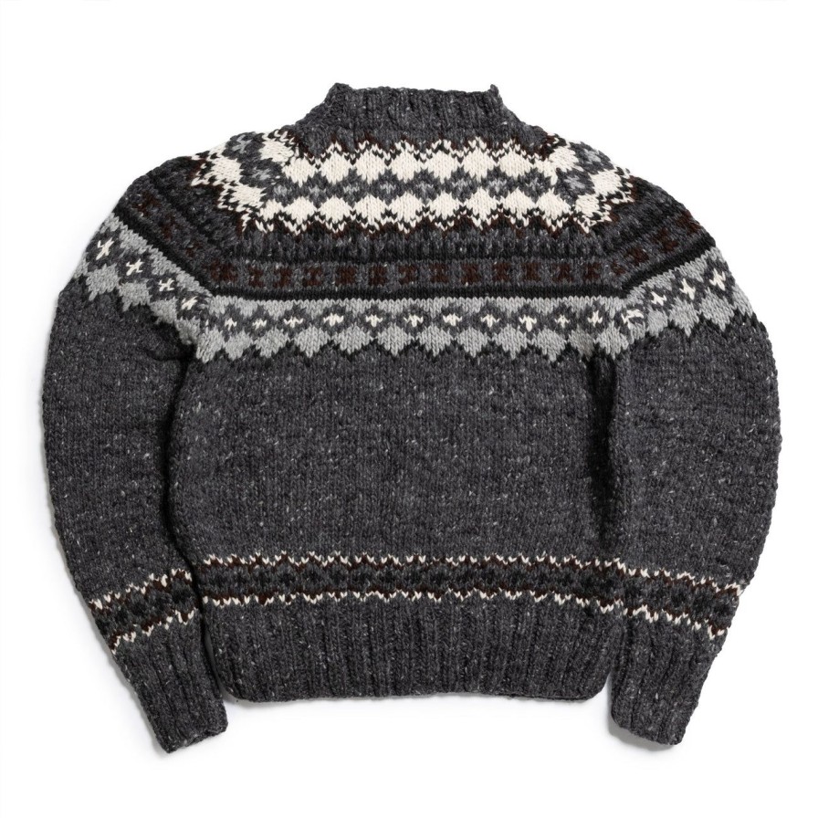 Clothing Chamula Knitwear | Chamula Fair Isle #3 Pullover Knit Ox Grey