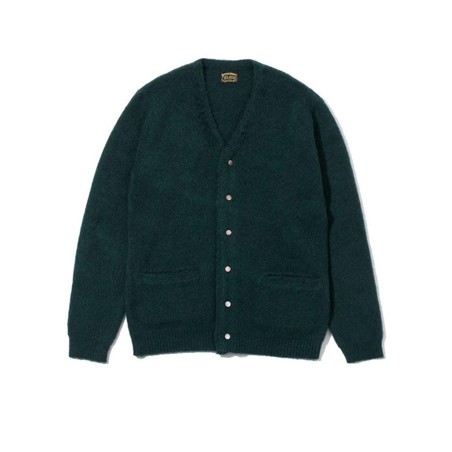 Clothing Jelado Knitwear | Jelado 'Cobain' Mohair Cardigan Grass Green