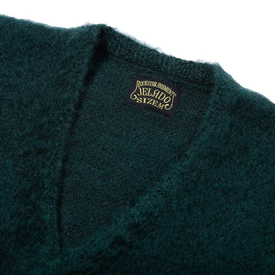 Clothing Jelado Knitwear | Jelado 'Cobain' Mohair Cardigan Grass Green