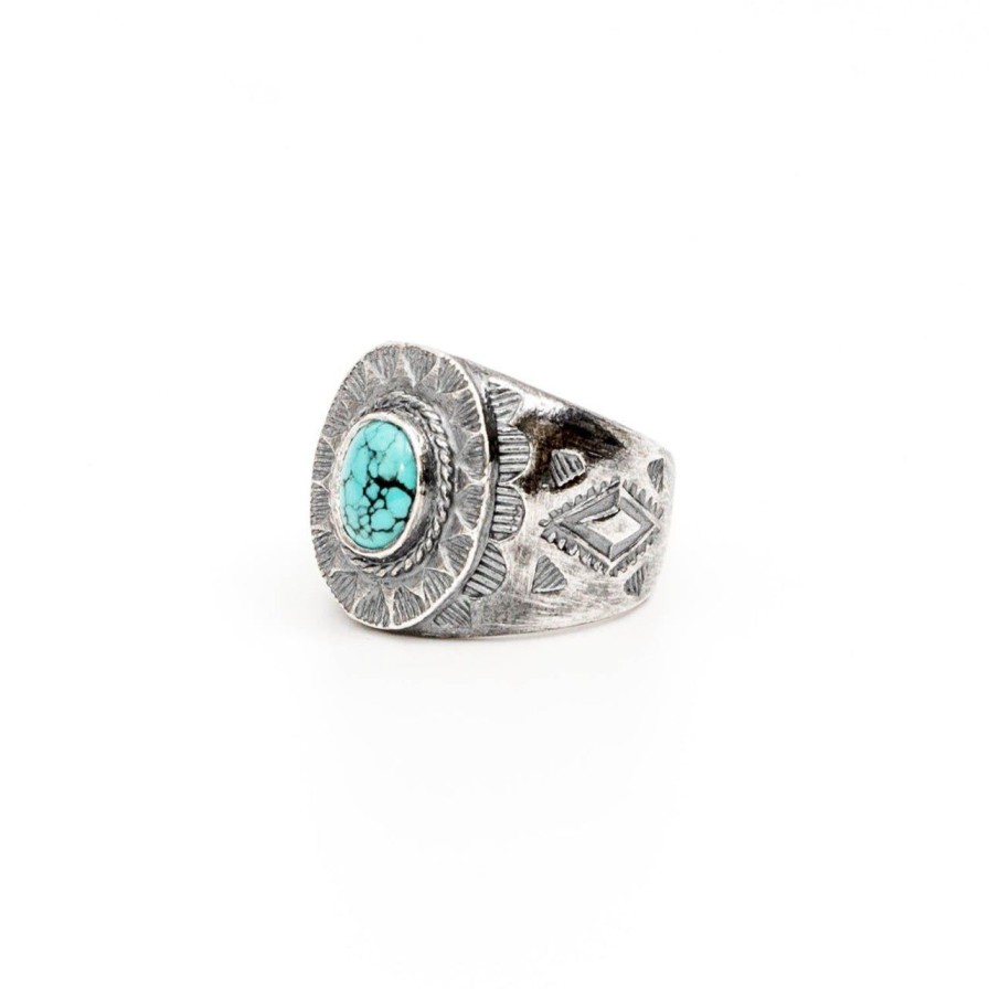 Accessories First Arrow's First Arrow'S | First Arrow'S Vfsw Stamp Ring W/ Turquoise (R-132)