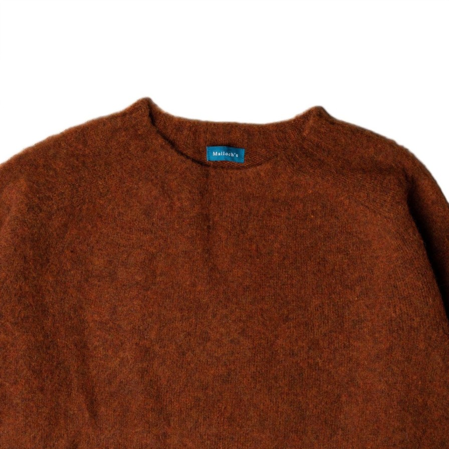 Clothing Malloch's x Clutch Cafe Knitwear | Malloch'S For Clutch Cafe Kelso Brushed Shetland Rust