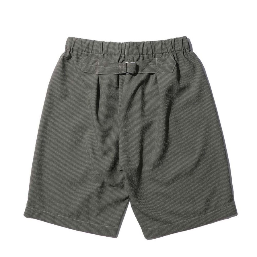 Clothing Post Overalls Shorts | Post Overalls E-Z Lax 4 Shorts Seersucker Olive