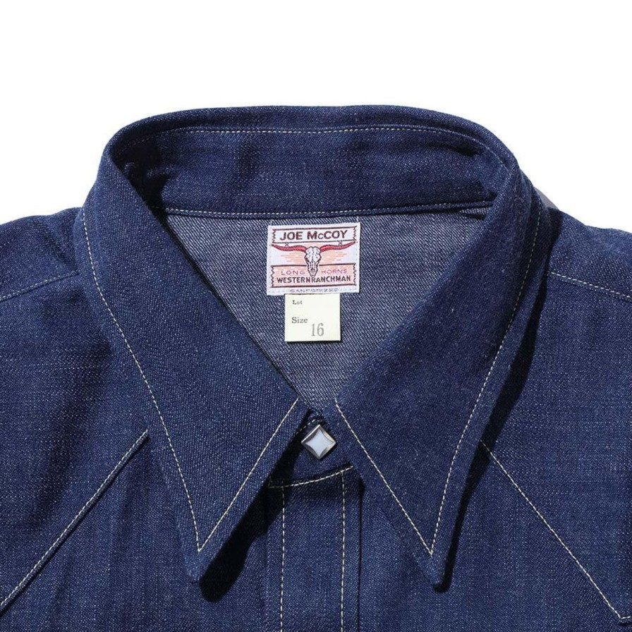 Clothing The Real McCoy's Shirts | The Real Mccoy'S Denim Western Shirt / Sawtooth Indigo