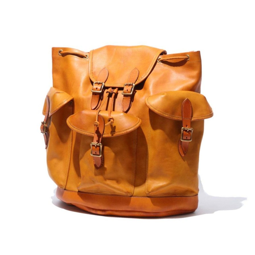 Accessories Vasco Vasco | Vasco Leather Army Rucksack Mustard Camel