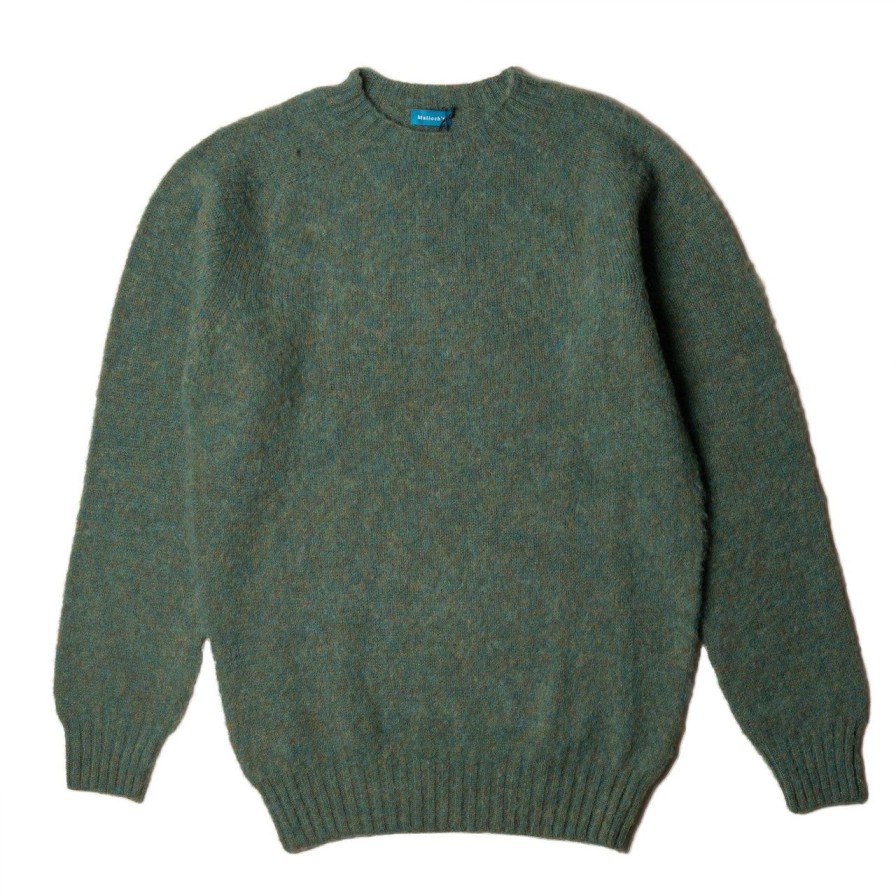 Clothing Malloch's x Clutch Cafe Knitwear | Malloch'S For Clutch Cafe Kelso Brushed Shetland Jade