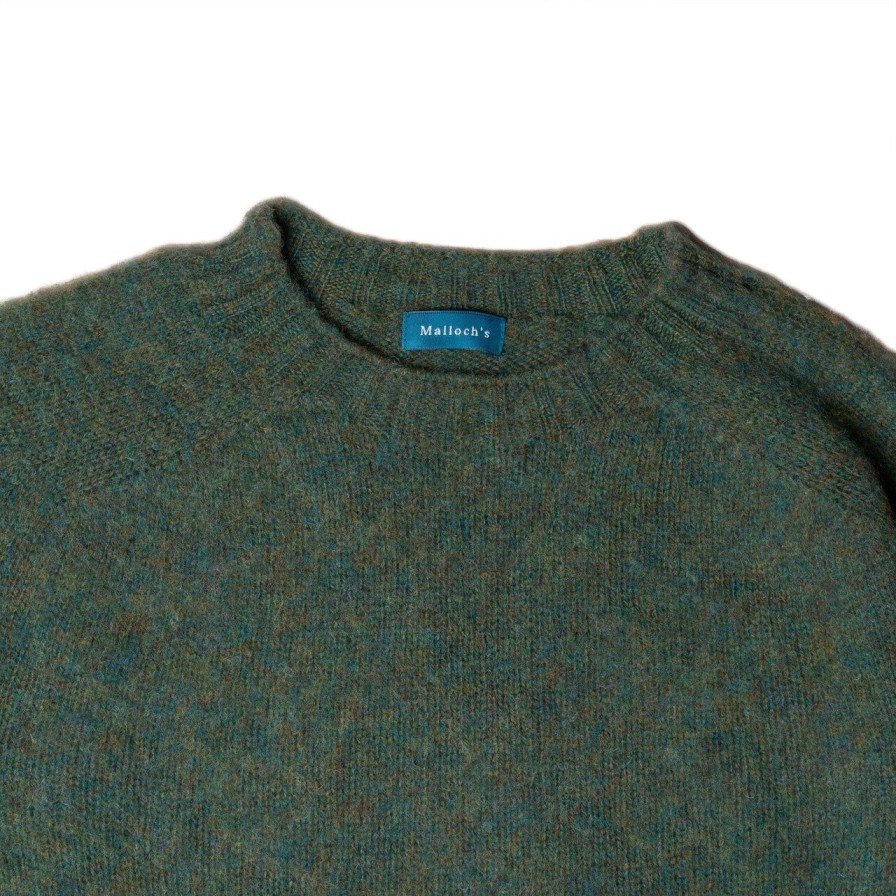 Clothing Malloch's x Clutch Cafe Knitwear | Malloch'S For Clutch Cafe Kelso Brushed Shetland Jade