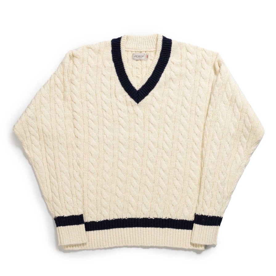 Clothing The Real McCoy's Knitwear | The Real Mccoy'S Tilden Knit Sweater Milk